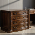 Old World Walnut Burl Executive File Cabinet