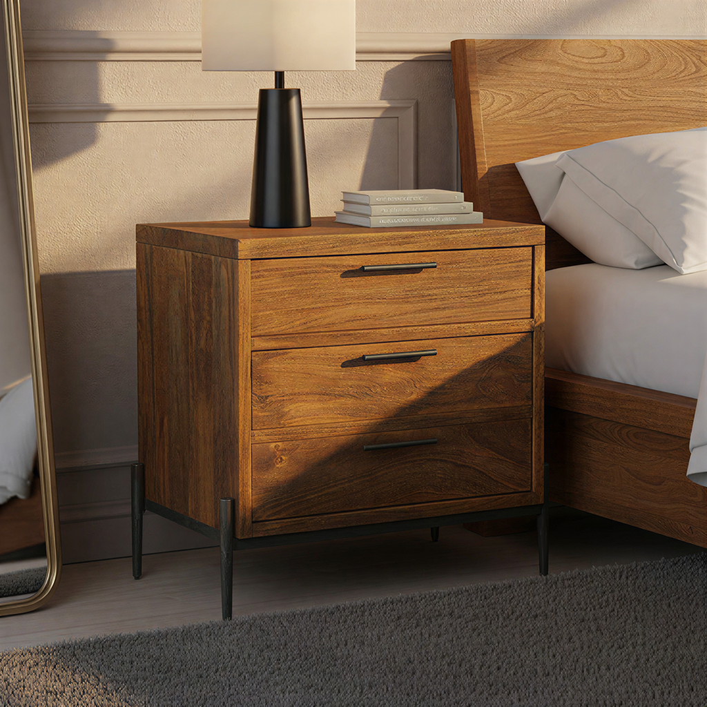 Bedford Park Three Drawer Nightstand