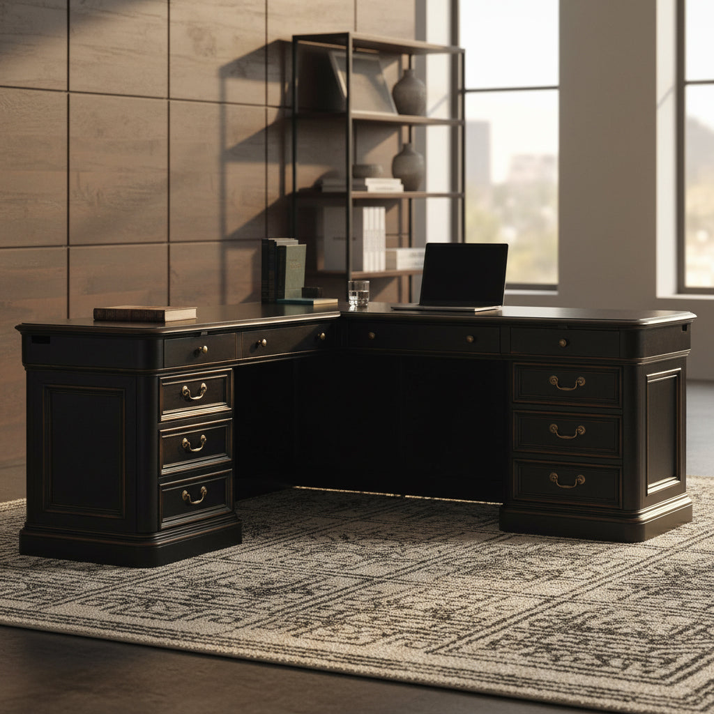 Louis Philippe Executive L-shape Desk