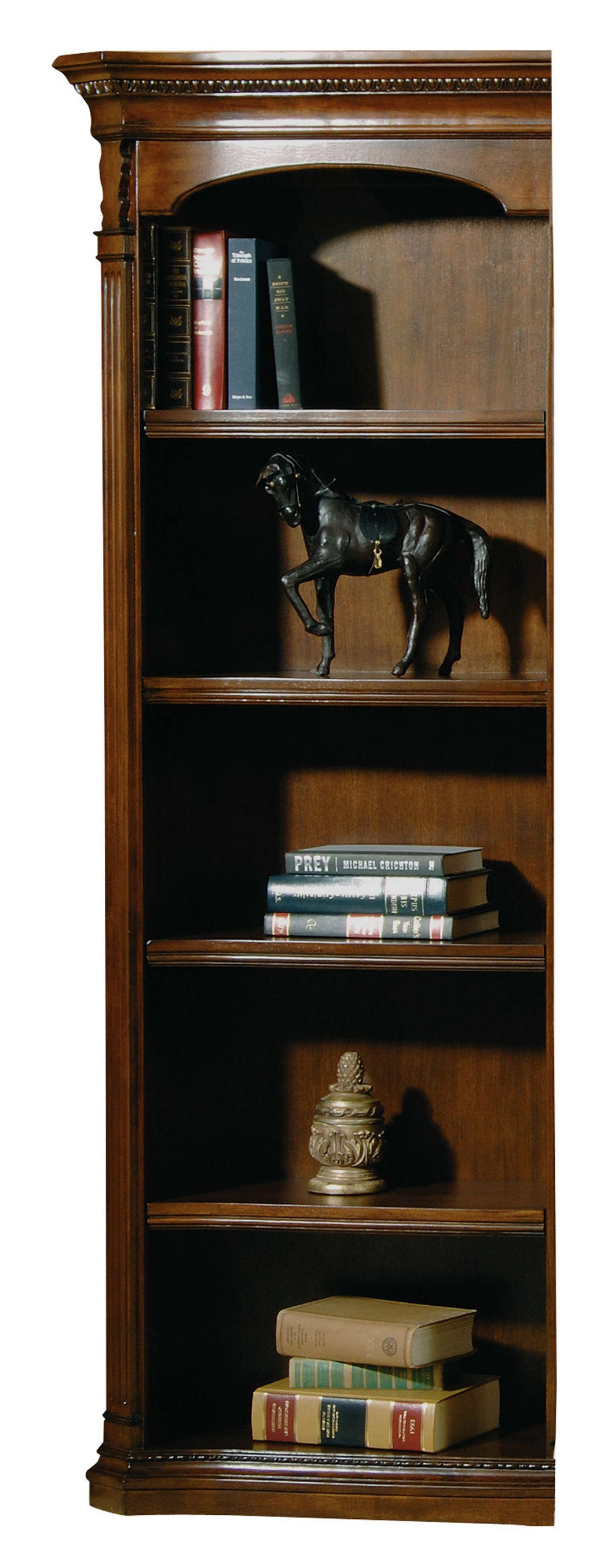 Old World Walnut Burl Executive Left Bookcase